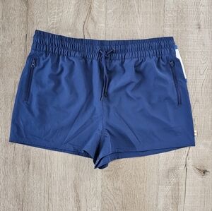 New OCEAN PACIFIC OP Women’s Size L Navy Blue Swim Shorts Athletic Drawstring